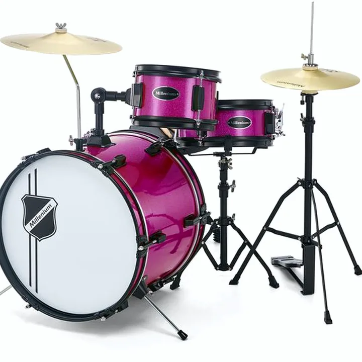 Test et Avis : Batterie acoustique Millenium Youngster Drum Set Bundle Pink