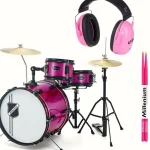 Test et Avis : Batterie acoustique Millenium Youngster Drum Set Bundle Pink