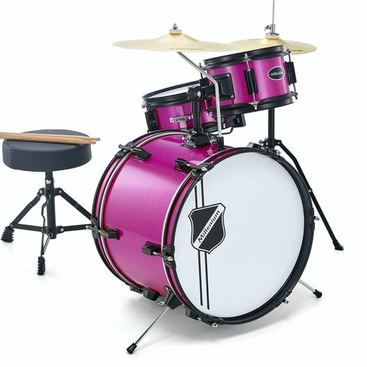 Test et Avis : Batterie acoustique Millenium Youngster Drum Set Bundle Pink